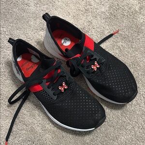 Disney New Balance Black and Red Athletic Shoes with Minnie bow Accents